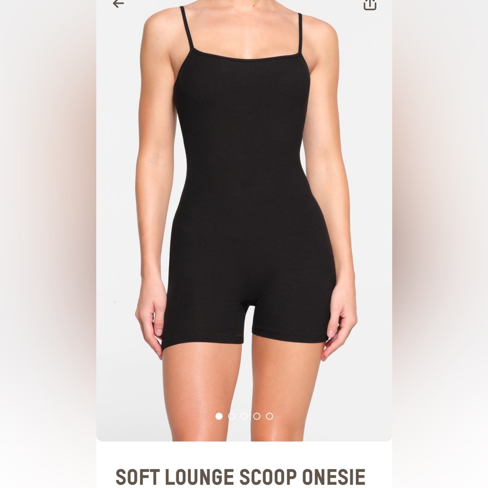 SKIMS Black Soft Lounge Scoop Onesie
